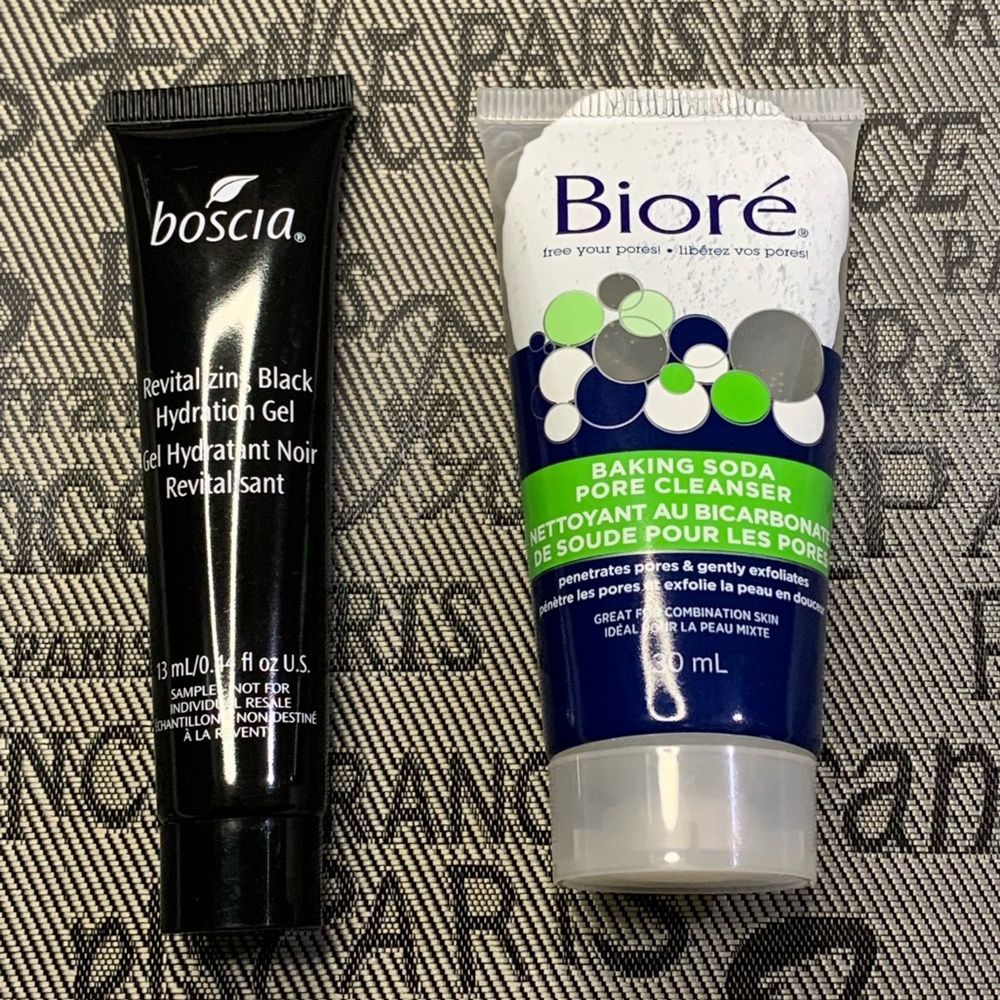 brand new boscia revitalizing hydration gel and biore soda pore cleanser bundle